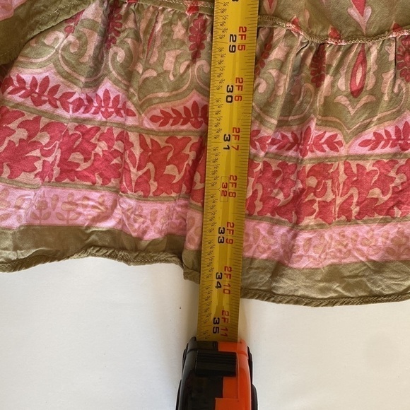 Talisman Pink & Tan Tiered Sassy Ruffle Skirt Size Small - Picture 9 of 9
